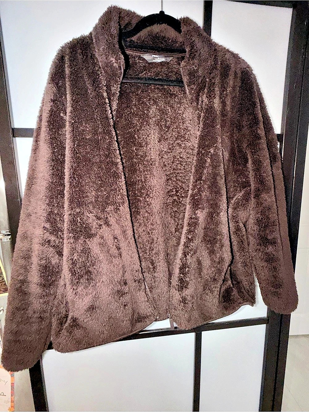Primark Brown Teddy Sherpa Fleece Zip Jacket Size L